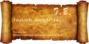 Teutsch Borbála névjegykártya